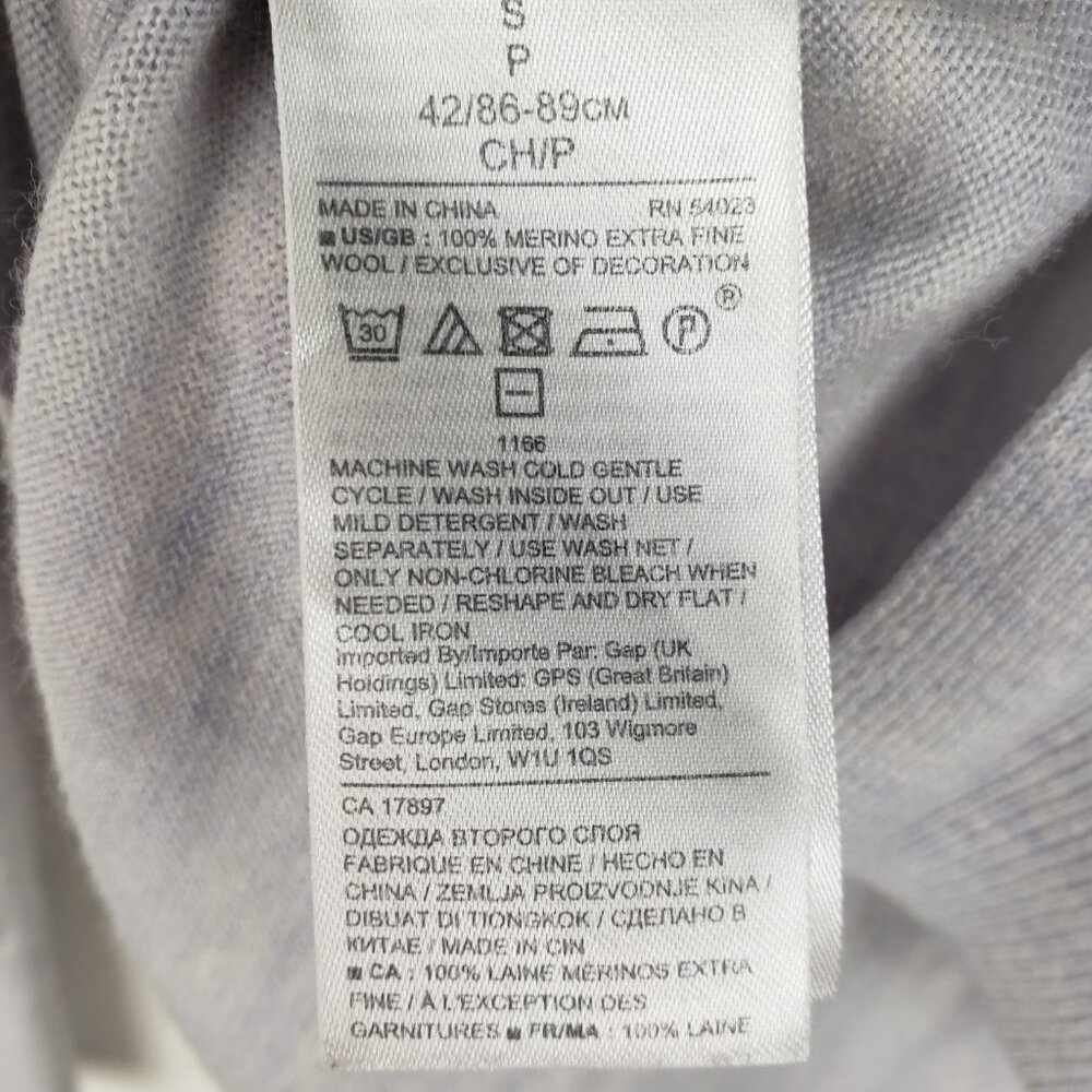 Banana Republic Womens Extra Fine Merino Wool Lovely Blue Gray Sweater Small - Picture 7 of 9